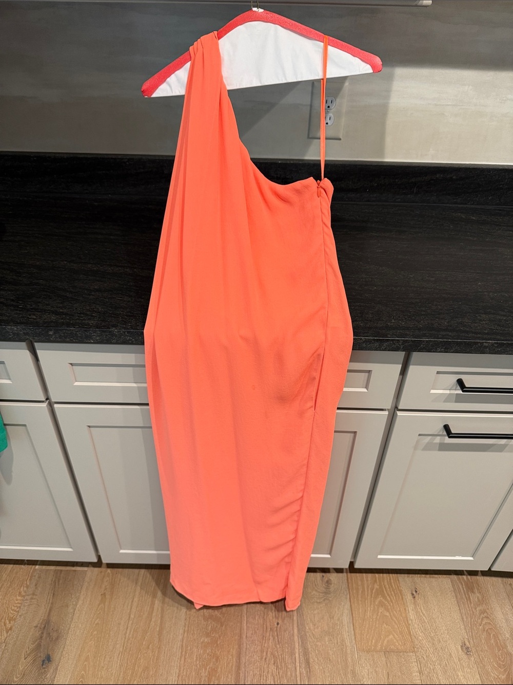 Diane Von Furstenberg Grecian One-Shoulder Coral Women’s Dress